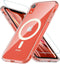 Hensinple iPhone XR Case, Magnetic Case with Screen Protector, Clear Back Slim Shockproof Protective Cover