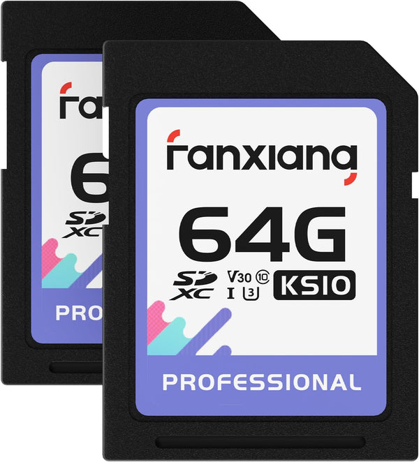 fanxiang 64GB SDXC Memory Card SD Card, UHS-I, C10, U3, V30, Full-HD &