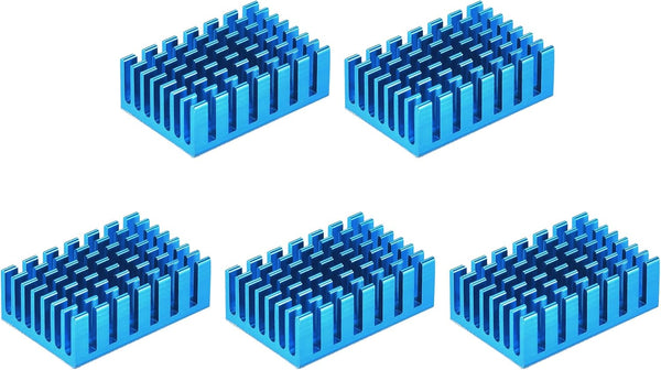 uxcell 30x20x10mm Black Thermal Self Adhesive Aluminum Heatsink, 5 Pcs Electronic Radiators