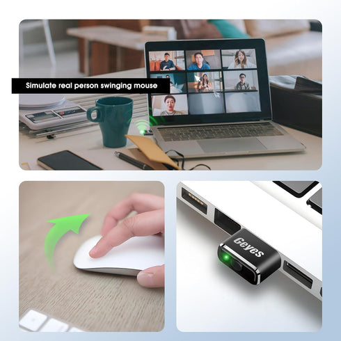 Geyes USB Mouse Jiggler, Undetectable Mouse Mover Device Has Two Swing Modes Jiggle and Multi-Track,Keeps