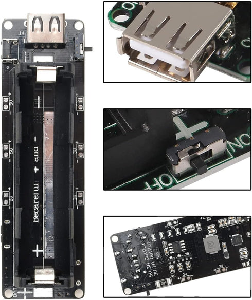diymore 1865O Battery Holder V3 Shield, 1 Holder 3V/1A 5V/2A USB Power Bank Charging Module for Raspberry Pi & Arduino