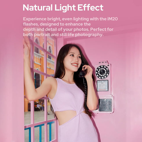 GODOX iM20 5 3s 440 Mini On-Camera Flash, Power Levels, Recycle Time, Full Power Flashes, Black, Compatible with Canon
