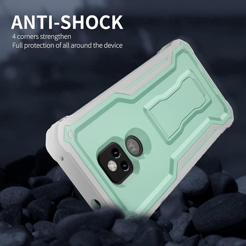 DUOPAL Military Grade Protection Case for Motorola Moto G Play 2021, Shockproof with Tempered Glass Protector,