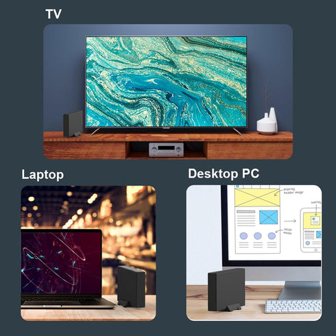 GODO 3.0 3.5 Inch 3.5 inch 18TB USB to Hard Drive Enclosure, Vertical External Hard Drive Docking with Stand for SATA