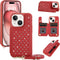 KYFSJPT Crossbody Wallet Case for iPhone 12/12 Pro(6.1") with Detachable Strap - PU