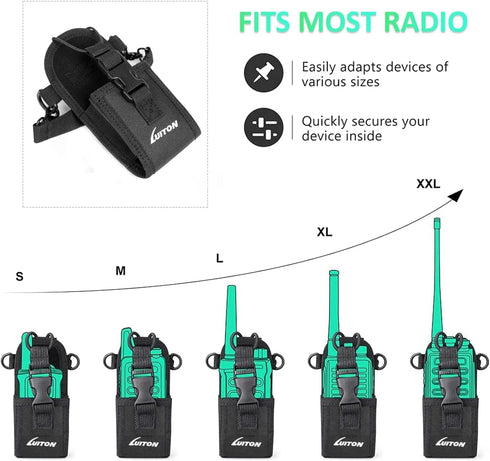 Set Radio Holster for Firefighter EMS EMT Bundle Includes Anti-Sway Strap for Radio Strap, Moveable Mic Holder,Radio