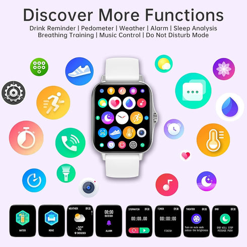 Smartwatch for Women, Waterproof Fitness Tracker with Health Monitor, Heart Rate/Blood Pressure/Blood Oxygen, 1.69" HD