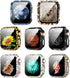 8 Pack Case Compatible for Apple Watch SE Series 6 5 4 3 2, Hard PC Flowers Case with Tempered Glass Protectors