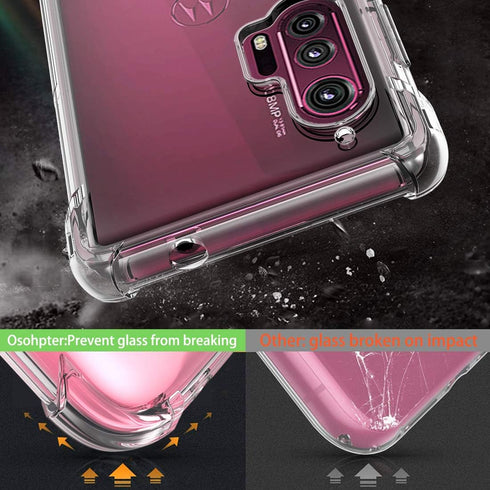 Osophter Clear Case for Moto Edge Plus, Transparent Reinforced Corners TPU Shock-Absorption Cell Phone Cover