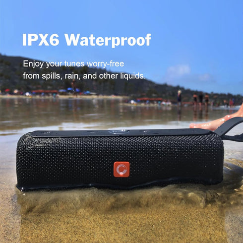 DOSS E-Go II Bluetooth Speaker with 12W Superior Sound, Loud Bass, IPX6 Waterproof, 12H Playtime for Outdoor, Pool,
