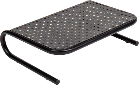 Set 2, Mind Reader Monitor Stand, Ventilated Laptop Riser, Desktop Organizer, Metal, of Black