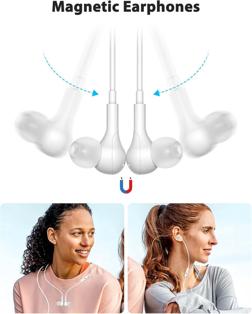 USB C Headphones Wired Earbuds with Microphone, HiFi Stereo Deep Bass Noise Cancelling for Live Singing
