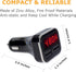 4.8A 24W Dual USB Car Charger with Volt Meter - Car Battery Monitor with LED Voltage & Amps Display in Red LED,