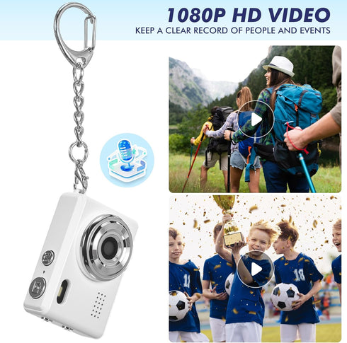 Relaxweex 1080p 100 Mini Digital Camera Keychain Small Portable Photo Video Camera Mins Battery Life Micro Camcorder