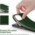LOHASIC Luxury Leather iPhone 11 Pro Case – Slim Designer PU Cover with Electroplated Frame, Dark Green