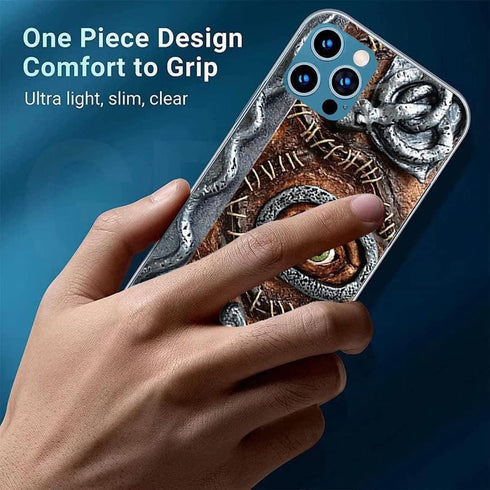 Hocus Horror Spell Book Halloween Phone Case - Transparent Soft TPU Flexible Case for iPhone 13.