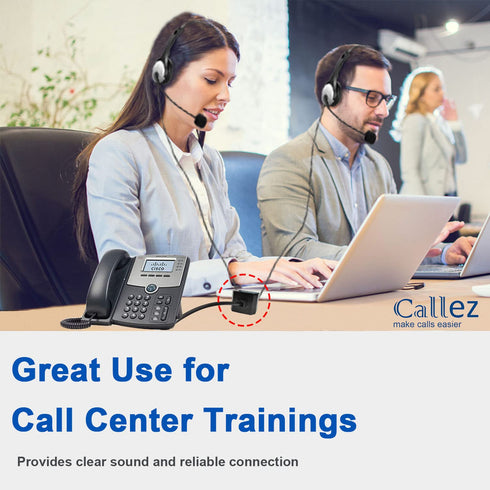 Telephone Training Adapter Y Splitter for RJ9 Headset, Compatible with Cisco, Yealink, Avaya, and More