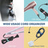 SenseAGE 5 Pack Cord Organizer, Bow Cord Keeper, Leather Cable Management, Storage Straps for Electronics, Random Blue