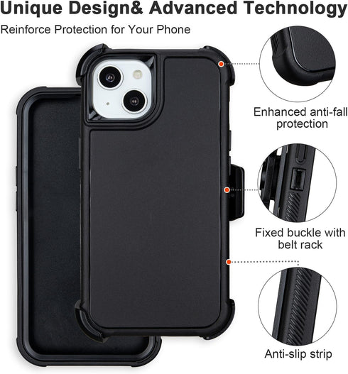 yowtrey 13 13 iPhone13 2 13 for Defender iPhone Case with Belt Clip,for Holster Phone Case with Kickstand,for Heavy