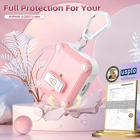R-fun Charging Case Cover for AirPods 3rd Generation 2021, Full Drop Protection with Auto Pop-Up Lid Design