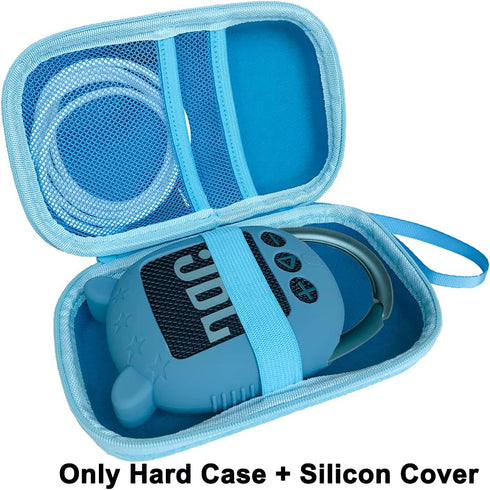 JCHPINE Hard Case & Silicone Cover for JBL Clip 4 Portable Bluetooth Speaker, Blue, Water Resistant, Shockproof,