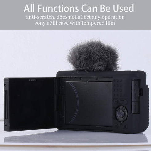 Camera Case for Sony ZV-1, ZV1 Camera Case Digital Camera Anti-Scratch Slim Fit Soft DSLR Camera Sleeve with ZV1 Screen Protector for Sony ZV-1 (Black)