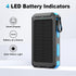 YELOMIN 20000mAh, 4 Pack Solar Power Bank Solar Charger Portable Phone Charger with Built-in Cables, USB-C Fast