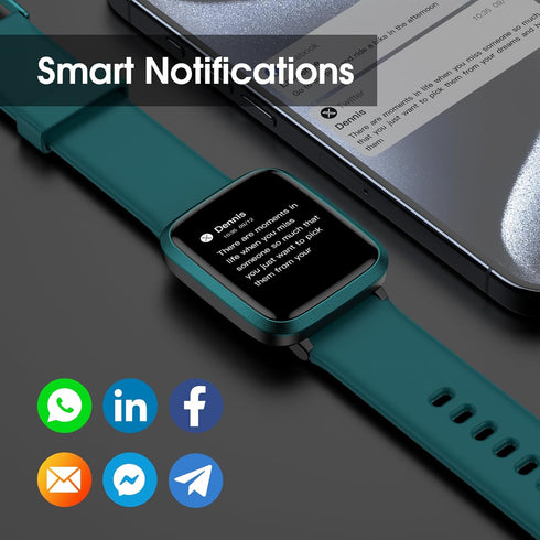 Kummel Smart Watch, Fitness Tracker with Blood Oxygen, Heart Rate & Sleep Monitor, Waterproof Pedometer for Men Women