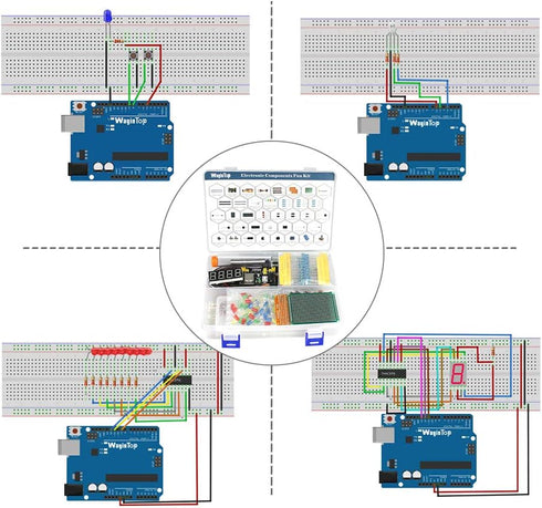 Electronics Component Fun Kit with E-Book, Upgraded Electronic Starter Kit for Arduino/Raspberry Pi