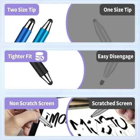 10 Pack High Sensitivity Stylus Pens with 20 Pcs Replacement Capacitive Tips for iPhone iPad Android PC Tablets