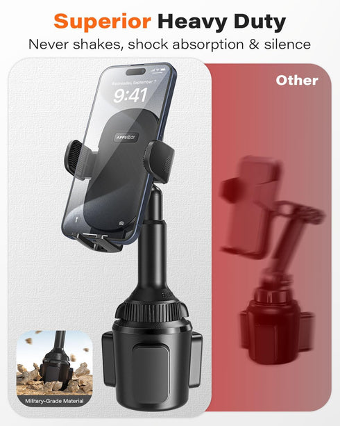 APPS2Car Universal Car Cup Phone Holder with Quick Extension Long Arm, 360 Degree Swivel for All Smartphones