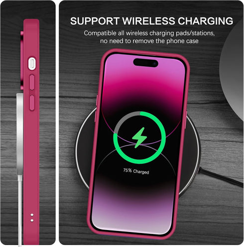 BENTOBEN iPhone 14 Pro Case, Plum Red - Slim Fit, Shockproof, Translucent Matte, Compatible with MagSafe, 6.1" Cover.