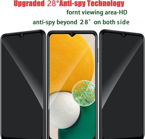 3 Pack Anti-Spy Tempered Glass Privacy Screen Protector for Samsung Galaxy A12/A13/A32 5G/A03S/A02S/A04E/A04S, Full