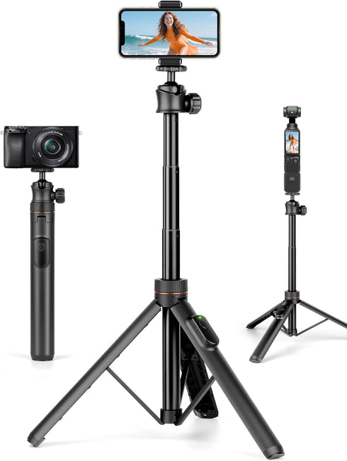 JOILCAN Tripod for iPhone & Camera, 64" Selfie Stick with 360 Ball Head