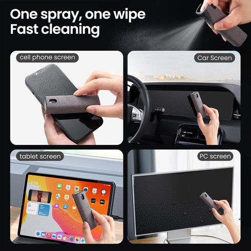 Touchscreen Screen Cleaner, Car, Tablet and Phone Cleaner, Two in One Spray and Microfiber Cloth, Car Accessories for