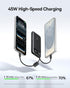 Baseus 45W 10000mAh Pack 17 16 S25 S24 Ultra Slim Power Bank Built-in USB-C Cables, CCC Certified Portable Charger