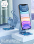 i-Blason Cell Phone Stand for Desk - Foldable Holder Fits All Smart Phones, iPhone 16 15 14 13 Pro Max, Blue