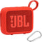 co2CREA Silicone Cover Case for JBL Go 4 Waterproof Bluetooth Speaker, Portable Travel Case with Carabiner (Red Case)