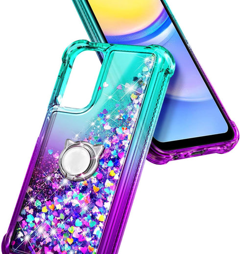 NZND Designed for Galaxy A15 Case, Samsung A15 4G/A15 5G Phone Case, Glitter Floating Liquid Waterfall Cute Case,