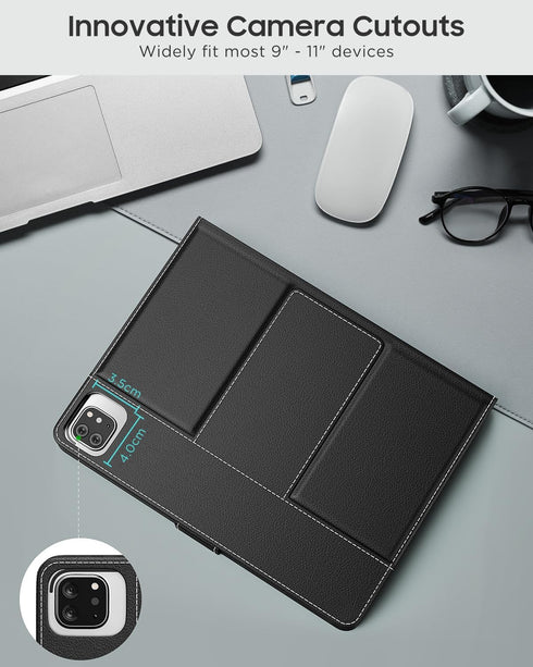 MoKo Universal Tablet Case with Keyboard for 9", 9.7", 10.1", 10.2", 10.4", 10.5", 10.9", 11" Tablets, with Removable