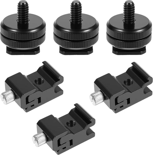 FdcZeyxior 6 Pack 1/4" Cold Shoe Mount Adapter and 1/4" Hot Shoe Mount