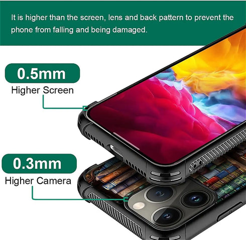 CARLOCA 16 Compatible with iPhone Pro Case, Design for Girl Shockproof Anti-Scratch Hard PC Back Case Fashion Pattern