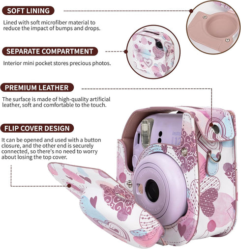 molshine Premium Protective Case for Fujifilm Instax Mini 12 11 9 8 Instant Camera, Portable Travel Storage Protector