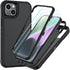 SunStory 13/14 3-Layer Cover,3 1 13/14 6.1", Compatible with iPhone Case with HD Screen Protector, Heavy Duty Full-Body