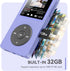 AGPTEK A02 MP3 5.3, 1.8 inch 128GB(Purple, 32GB) Player with Bluetooth Screen Portable Music Player with Speaker, FM