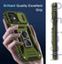 DEERLAMN iPhone 12/12 Pro Case - Olive Green, Military Grade Shockproof, Slide Camera Cover & 2 Screen Protectors.