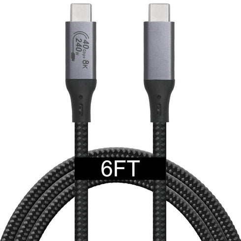 Vebner 6-Foot USB4 Cable Compatible with Thunderbolt 3, Thunderbolt 4 and USB-C -