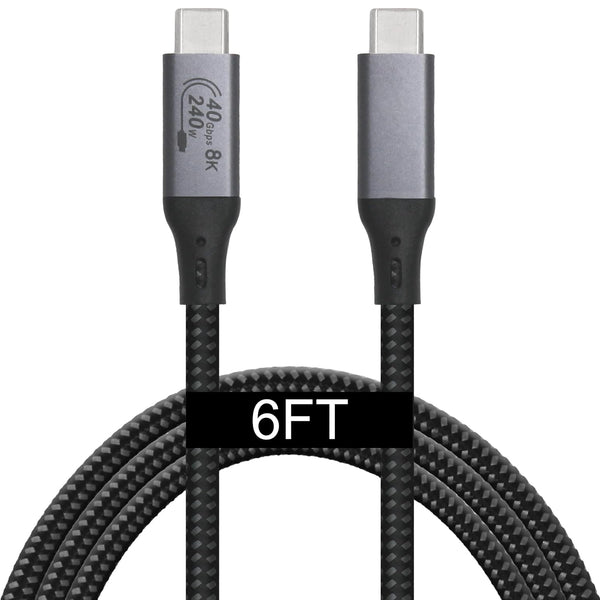Vebner 6-Foot USB4 Cable Compatible with Thunderbolt 3, Thunderbolt 4 and USB-C -