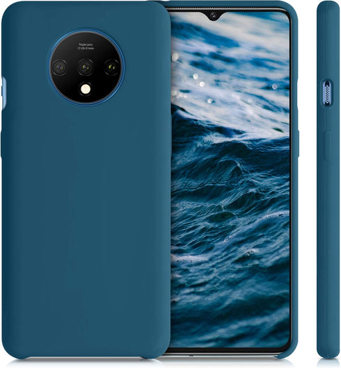 kwmobile Case Compatible with OnePlus 7T - TPU Silicone Phone Cover with Soft Finish, Teal Matte