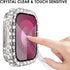 NewWays 2 in 1 Waterproof Bling Case 44mm for Apple Watch, Lace Full Glitter Diamond Rhinestone Bumper Cover